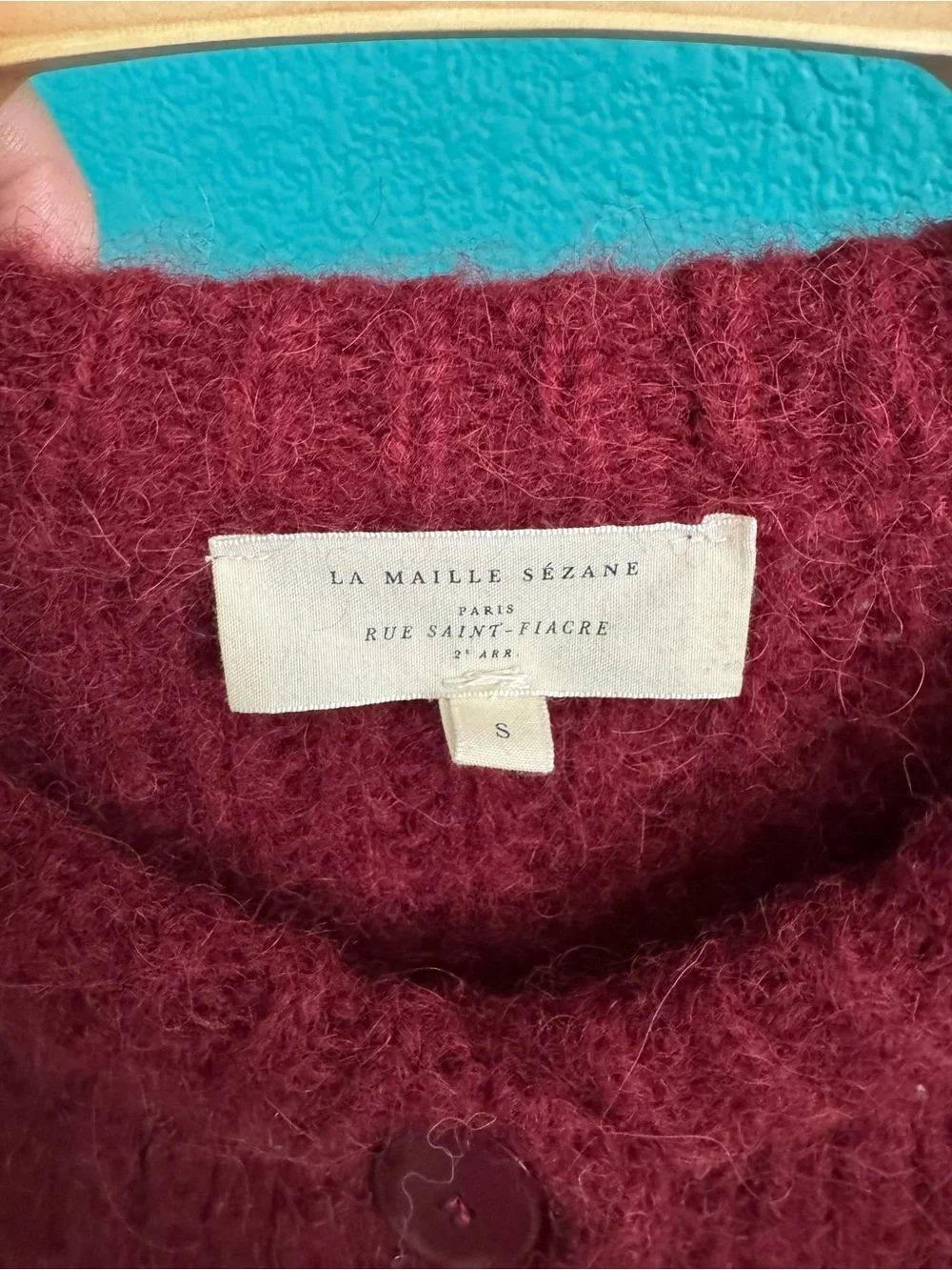 Sezane Emile Burgundy Cardigan - Picture 3 of 6